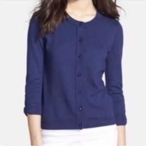 Kate Spade New York Black Bow Sleeved Button Front Cashmere Blend Cardigan